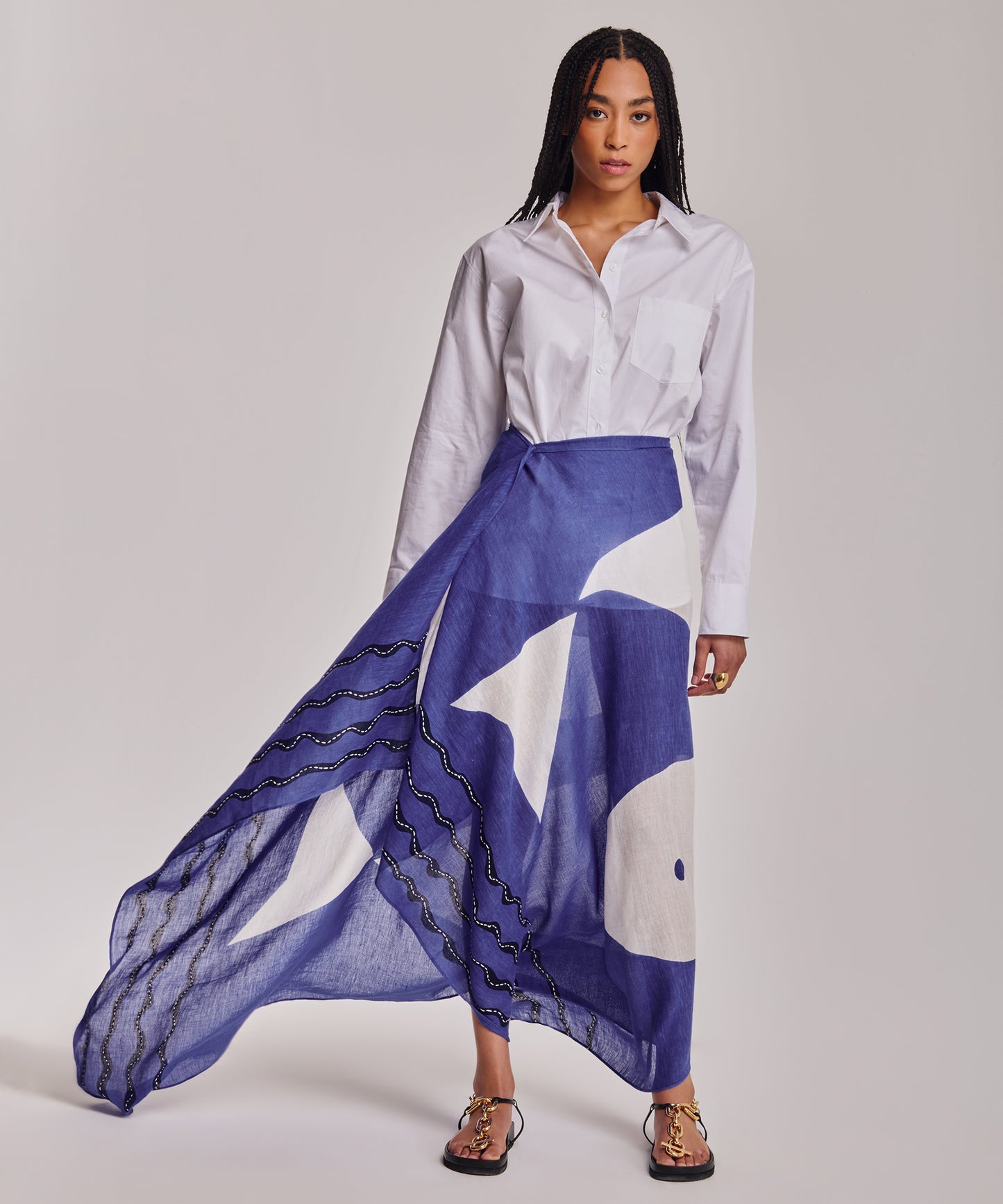 Catch Of The Day Sarong in color ultramarine