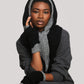 Fuzzy Scarf Hood in color silver/grey