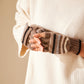 Striped Pop-top Mitten in color Pebble