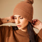 Wool/Cashmere Honeycomb Beanie in color Vicuna