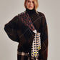 Checks Checks Silk Oblong Scarf in color black