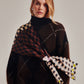 Checks Checks Silk Oblong Scarf in color black