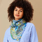 Colorblock Paisley Square in color Dazzling Blue on model