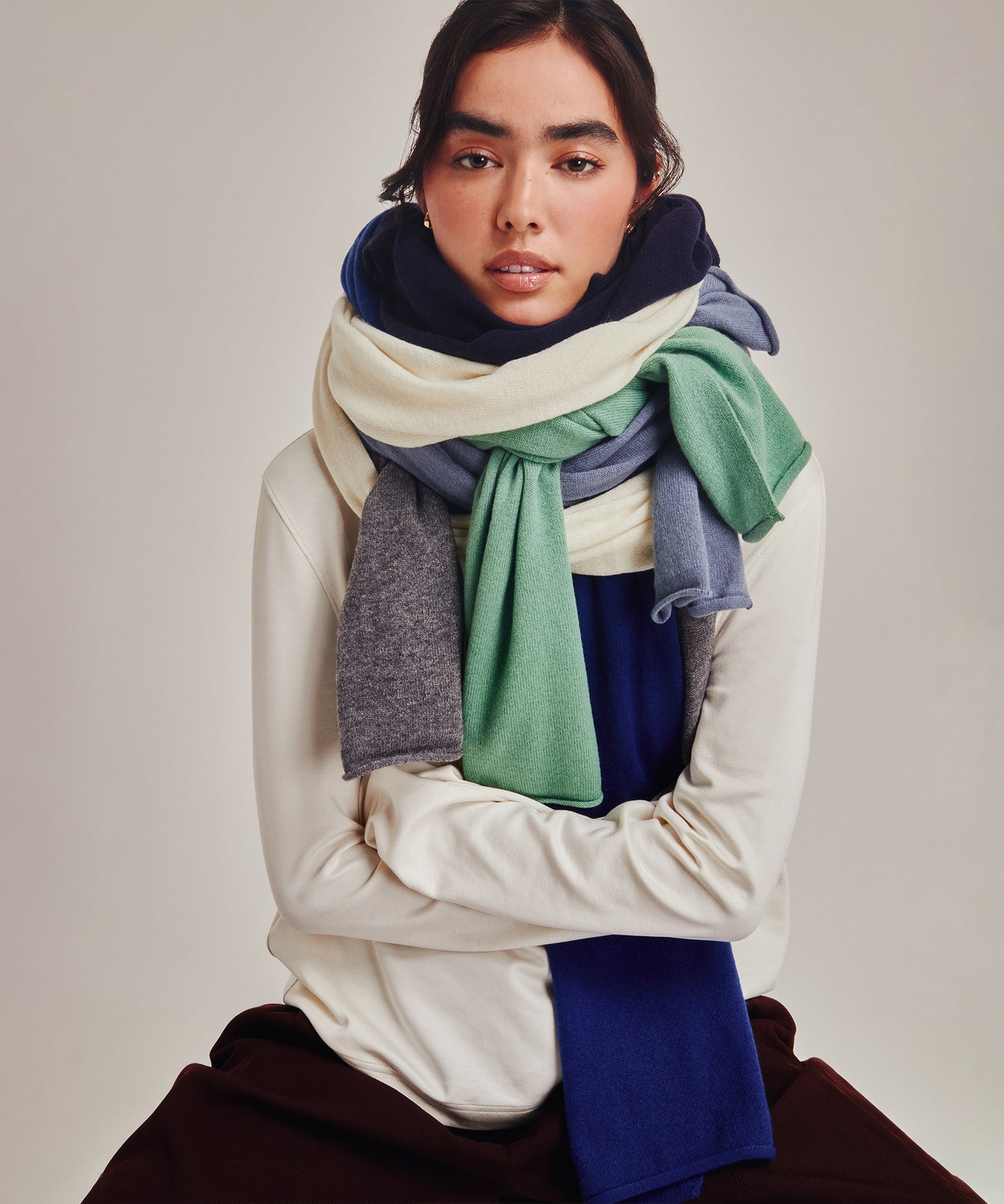 Crosby Scarf in color abyss blue