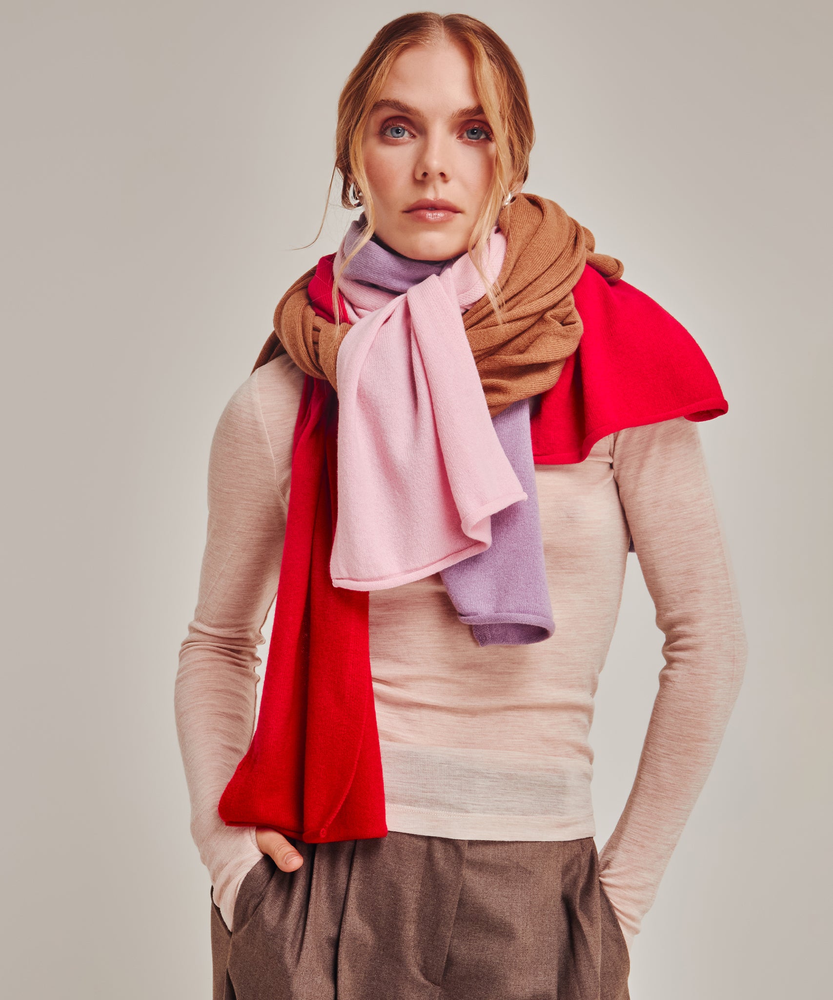 Crosby Scarf in color powder pink