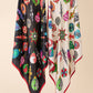 Deck The Halls Silk Square in color Cream