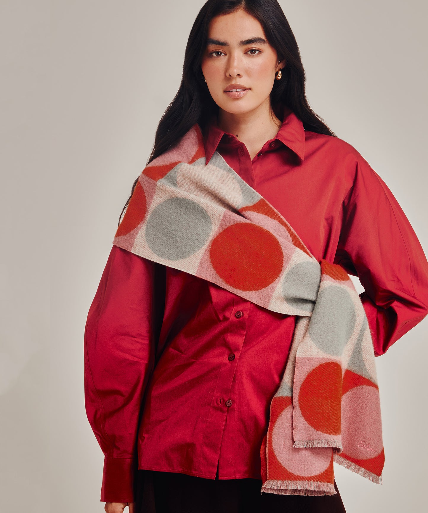 Dotty Scarf in color sage green