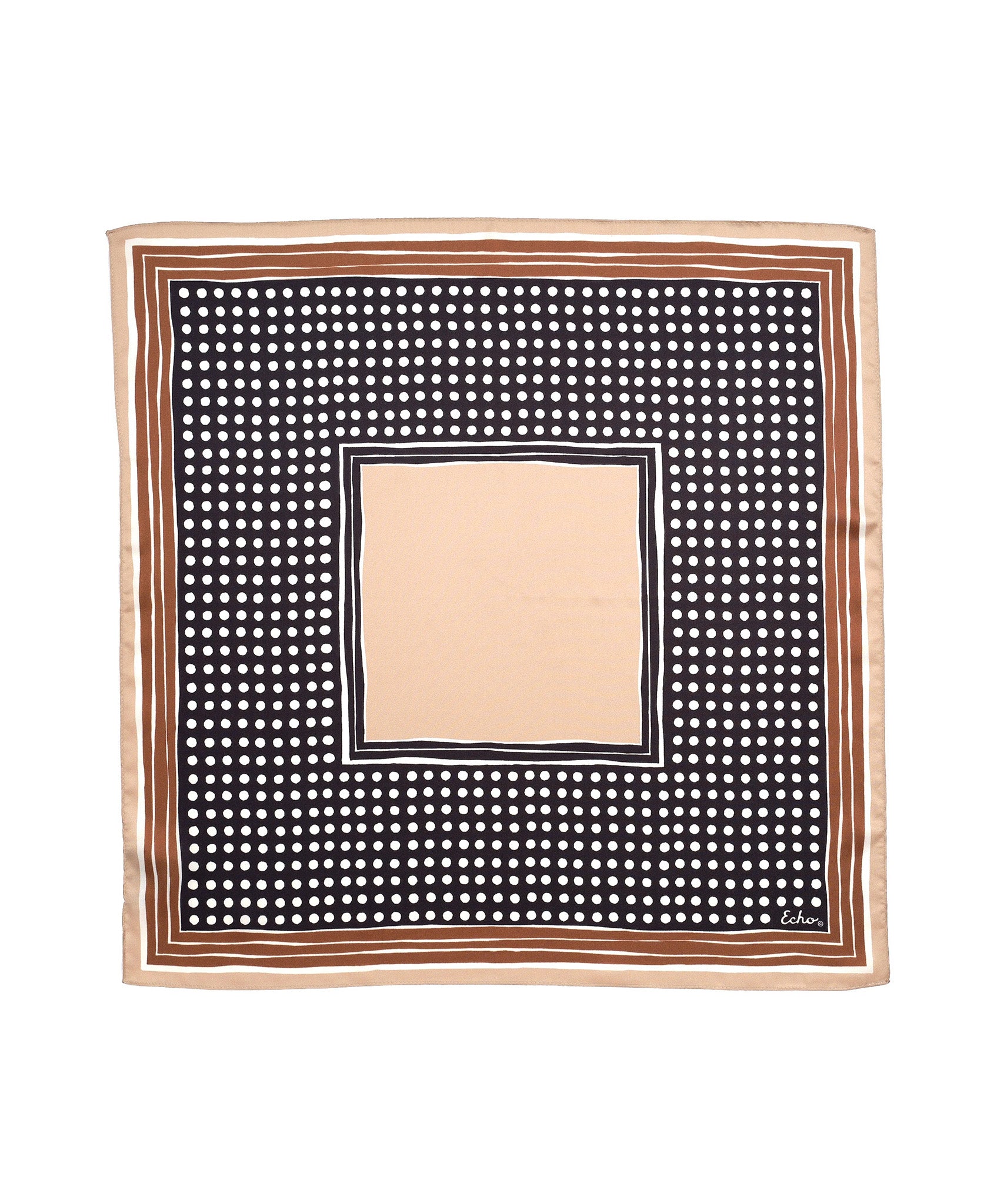 Dotty Silk Bandana in Black