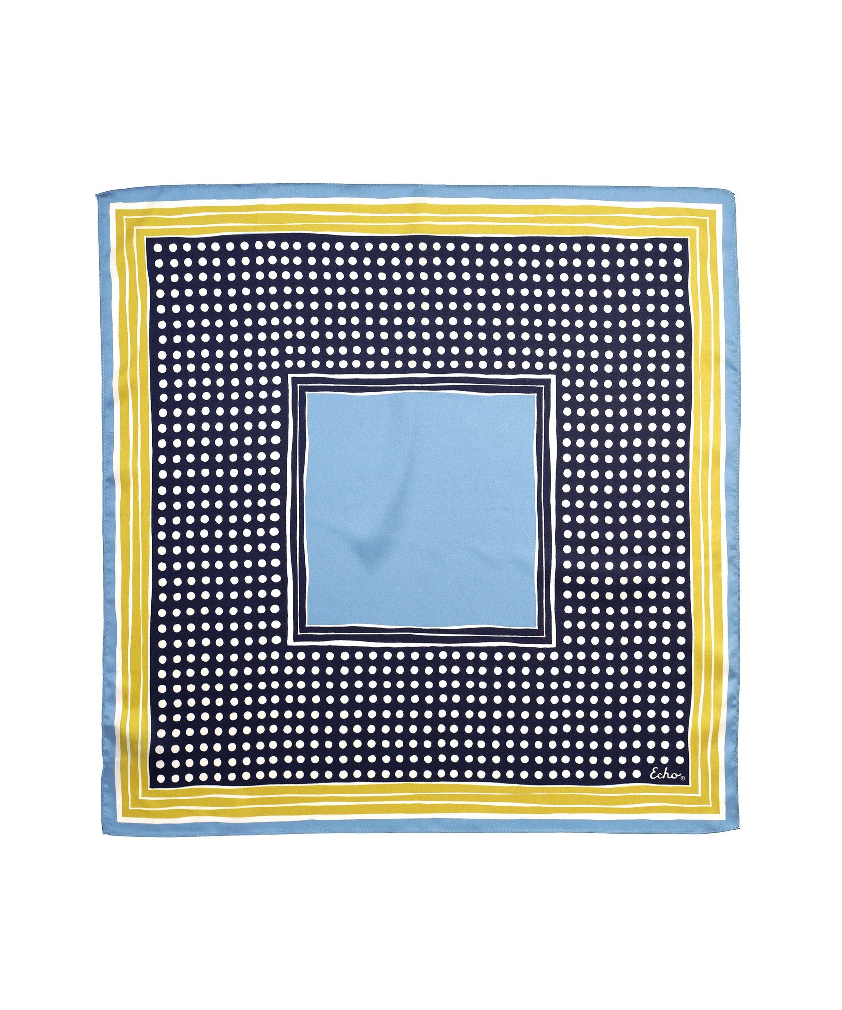 Dotty Silk Bandana in Navy