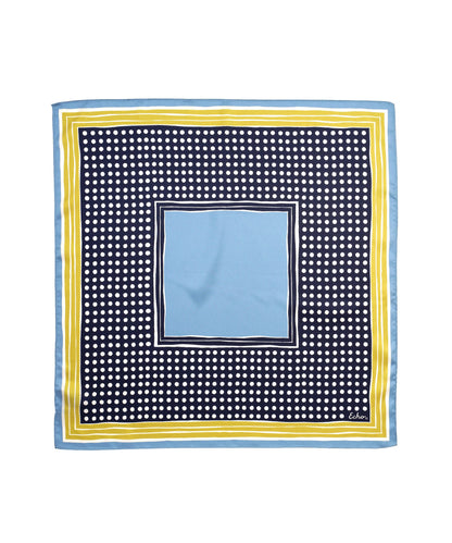 Dotty Silk Bandana in Navy