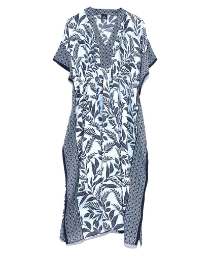 Casablanca Maxi Butterfly Caftan in color Navy