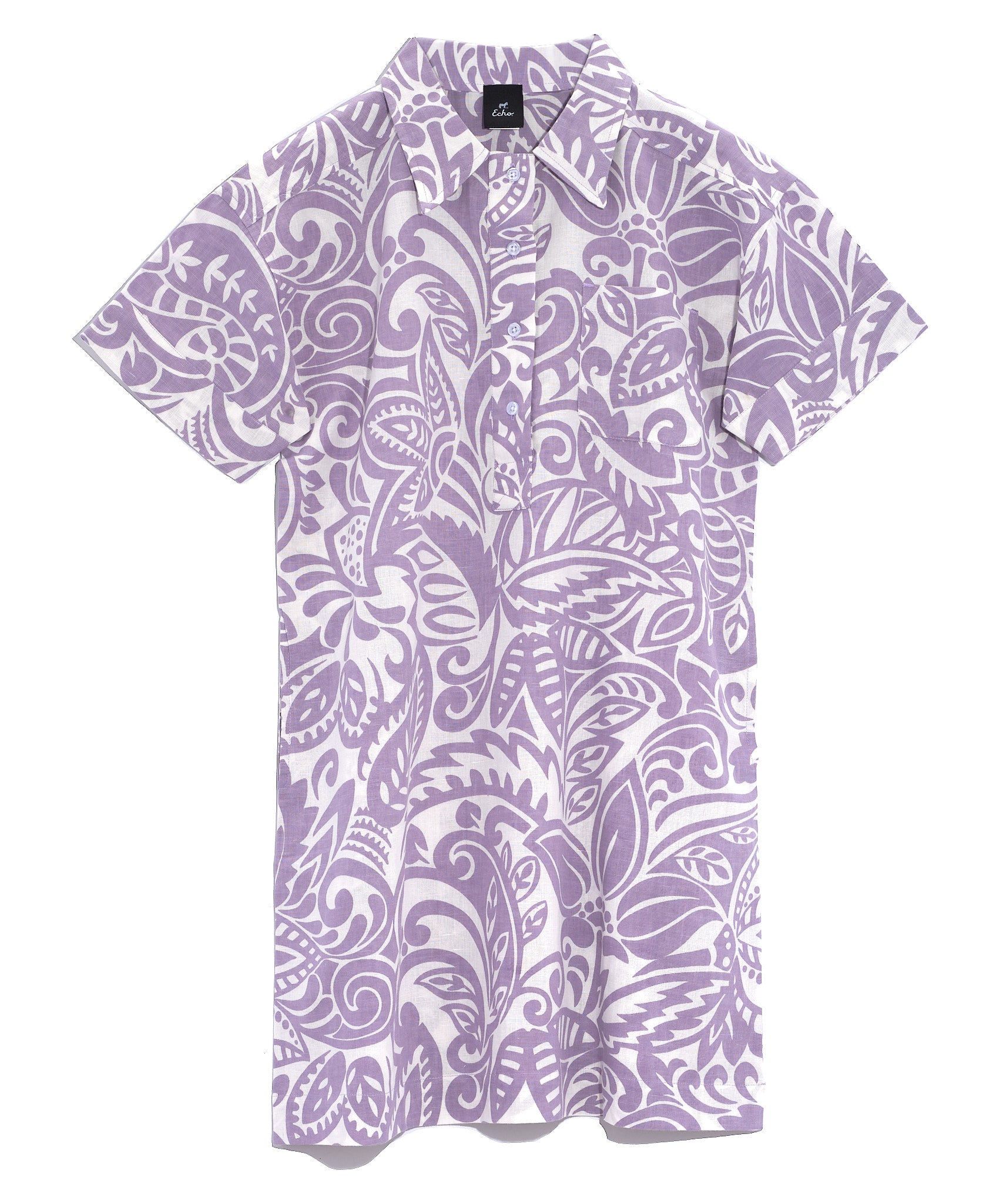 Canyon Paisley Shirt Dress in color Lavender Mist