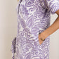 Canyon Paisley Shirt Dress in color Lavender Mist on a model