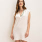 Meridian Isla Dress in color Ivory on a model
