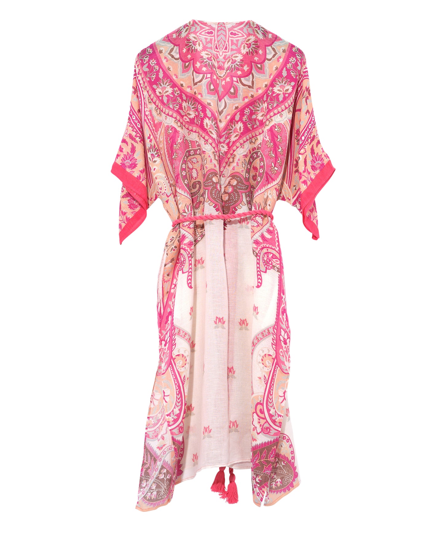 Paisley Longline Duster in color sunkissed coral