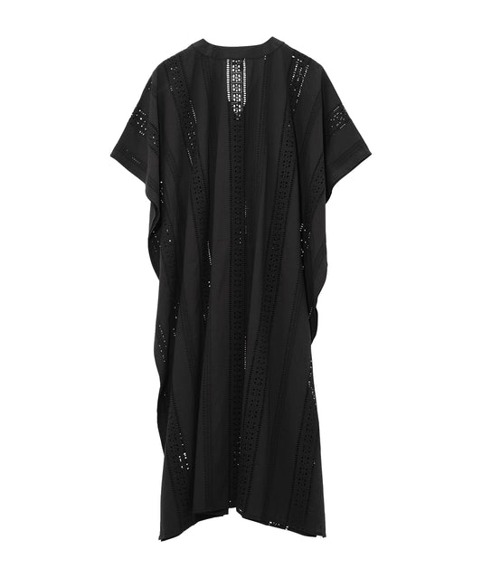 Eyelet Maxi Caftan in color Black