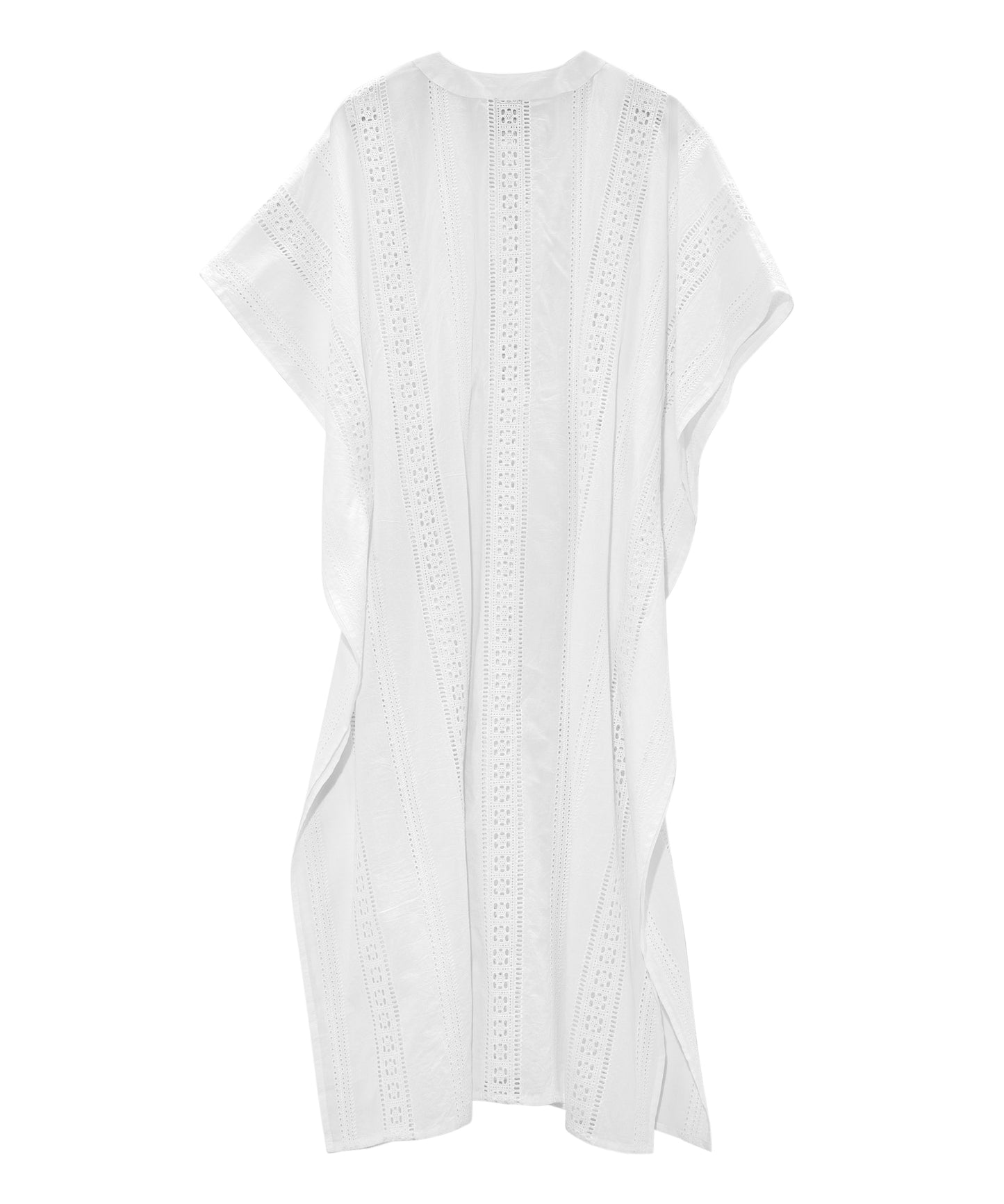 Eyelet Maxi Caftan in color White