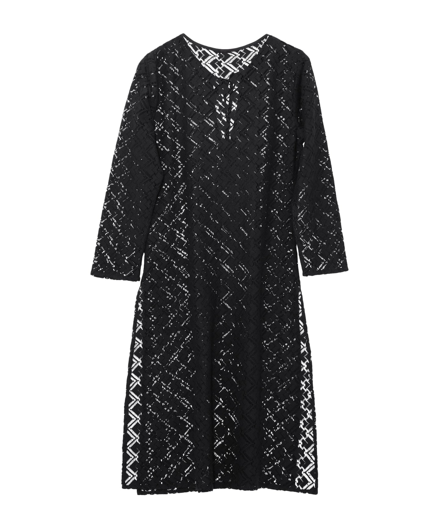 Astrid Longline Lace Dress in color black