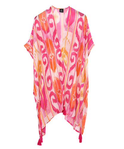 Island Ikat Duster in color Hibiscus
