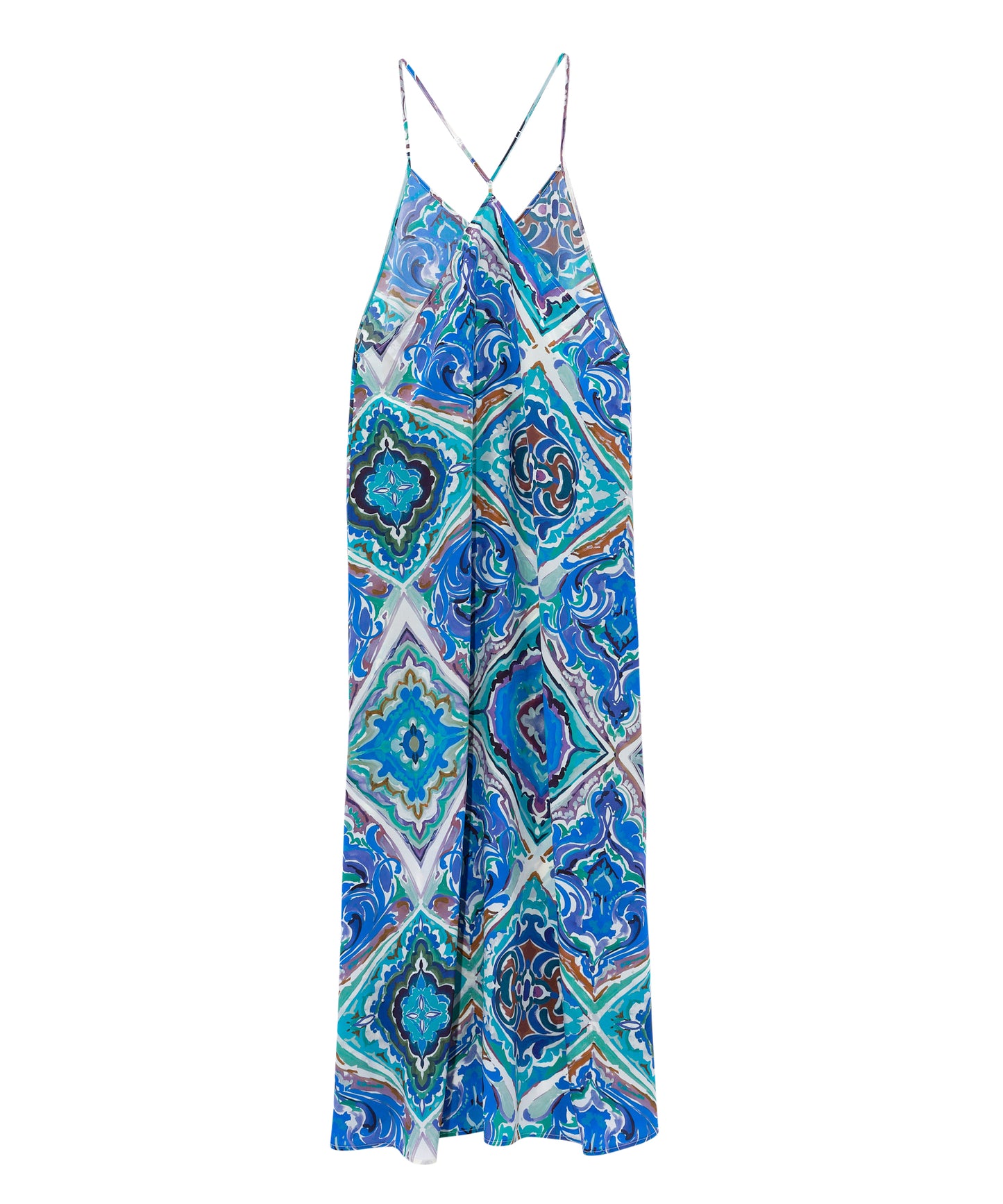Lisbon Tile Scarf Dress in color Sea Blue