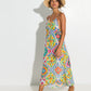 Lisbon Tile Scarf Dress in color Sunshine on model