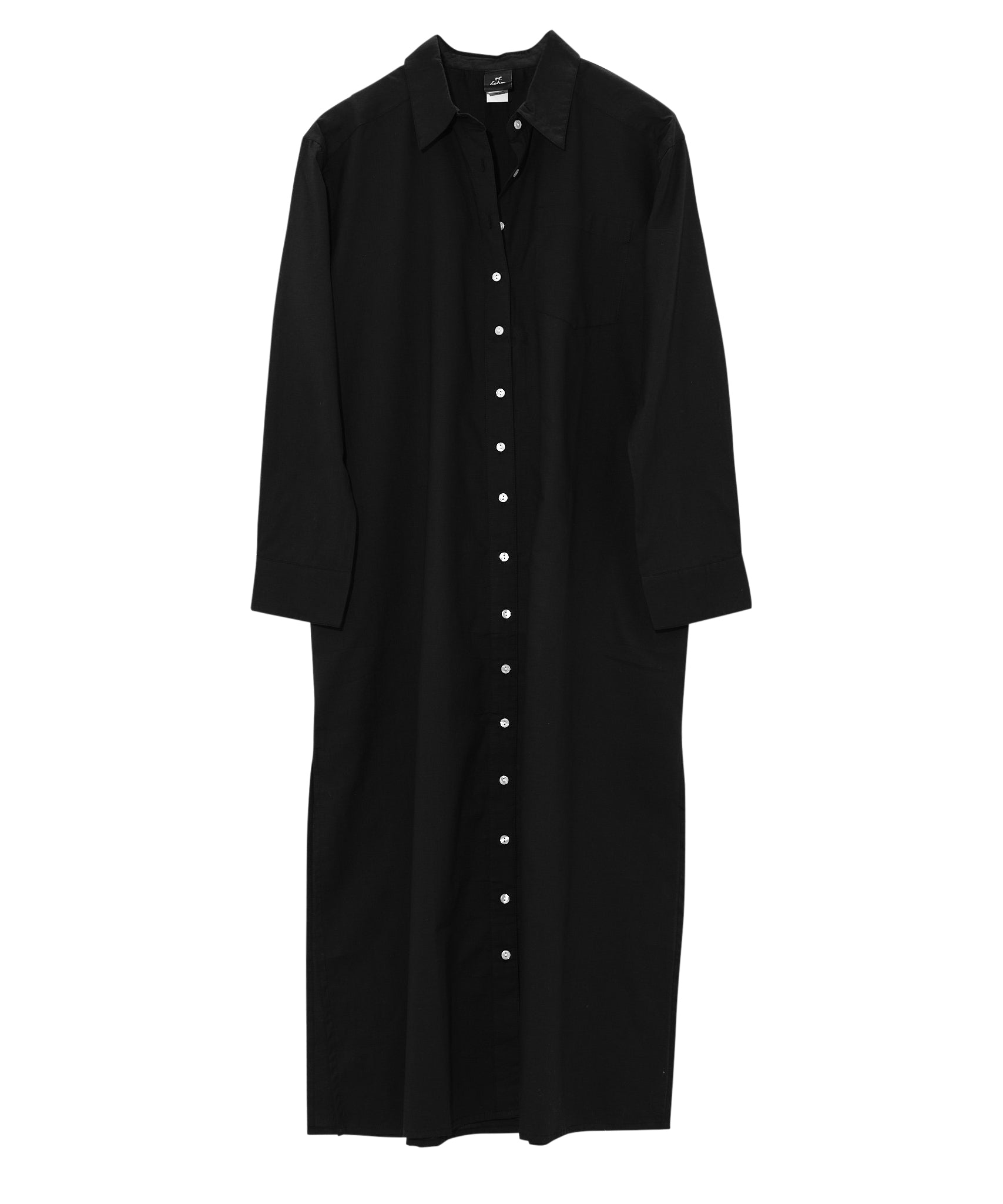 Solana Maxi Shirt Dress in black