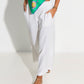 Supersoft Gauze Smocked Pants in color white on model