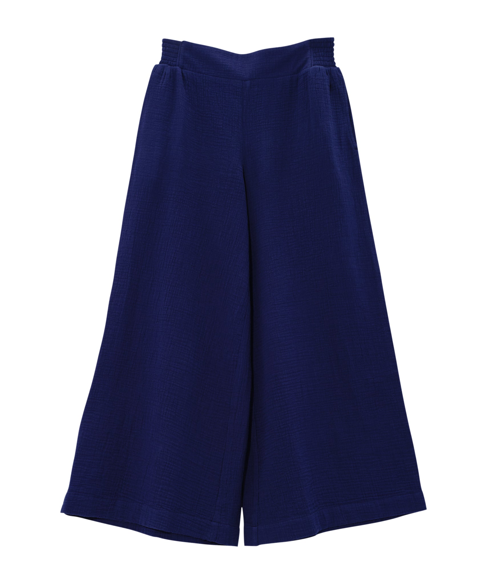 Supersoft Gauze Smocked Pants in color marine.