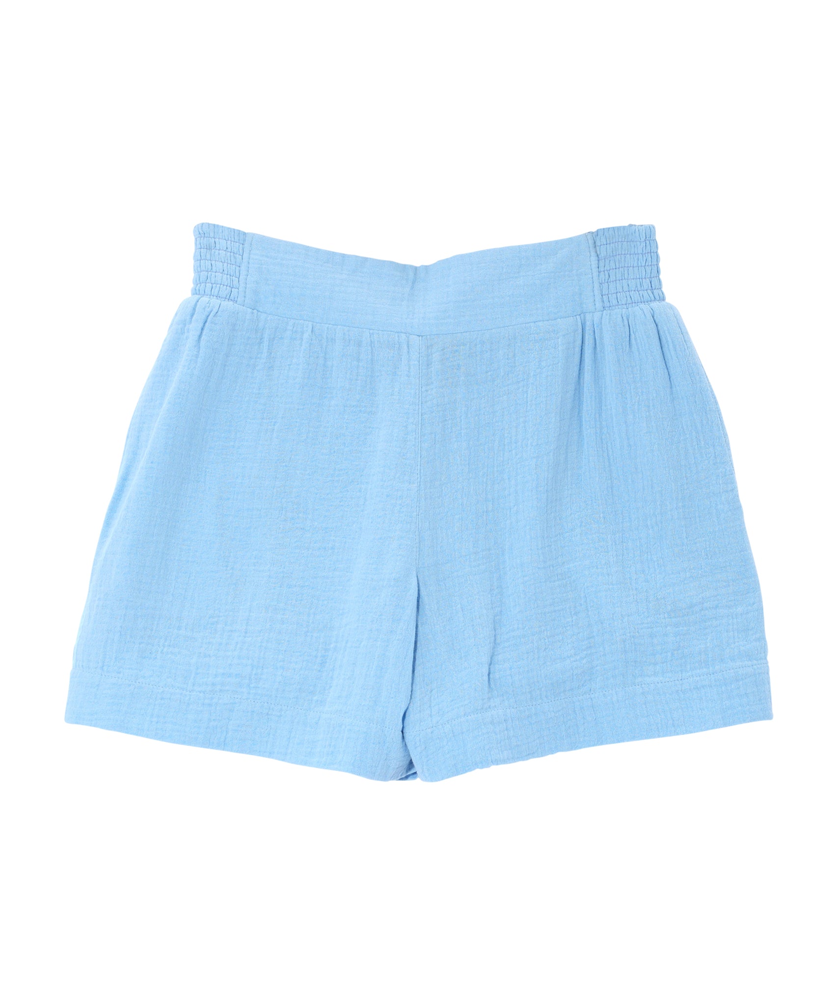 Supersoft Gauze Smocked Shorts in color capri