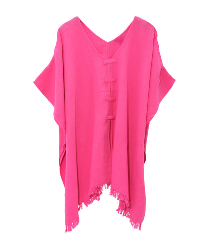 Light Weight Gauze Caftan in color pink lemonade