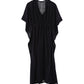 Eyelet Butterfly Maxi Caftan in color black