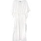 Eyelet Butterfly Maxi Caftan in color white