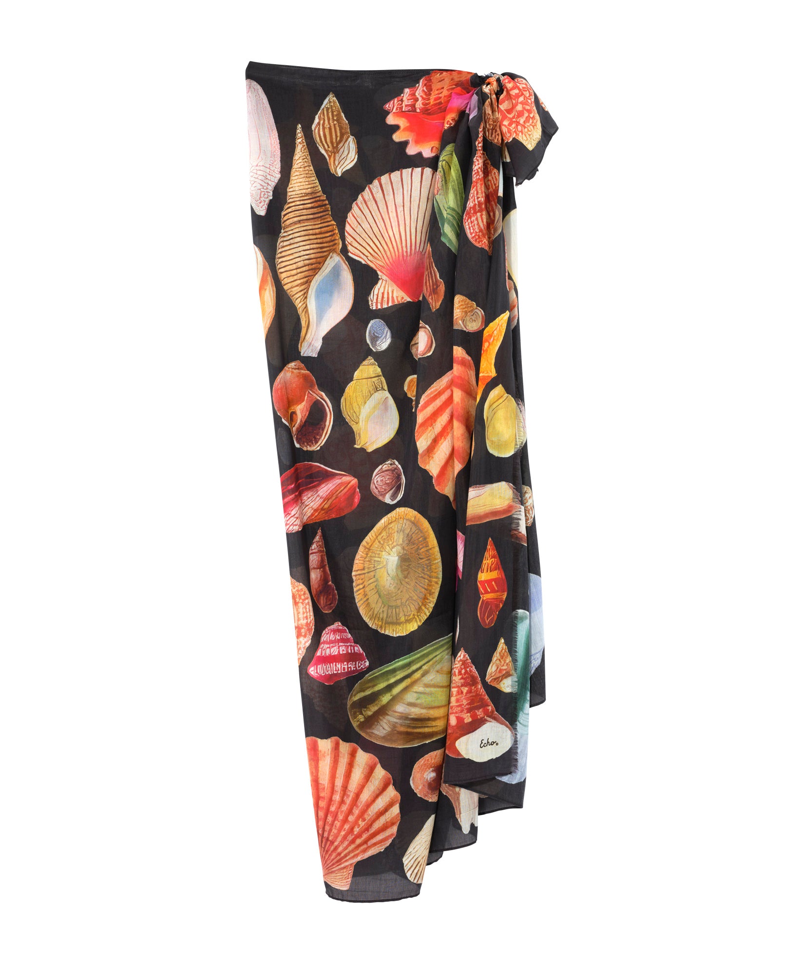 Sea Treasures Pareo Sarong Scarf in color  black