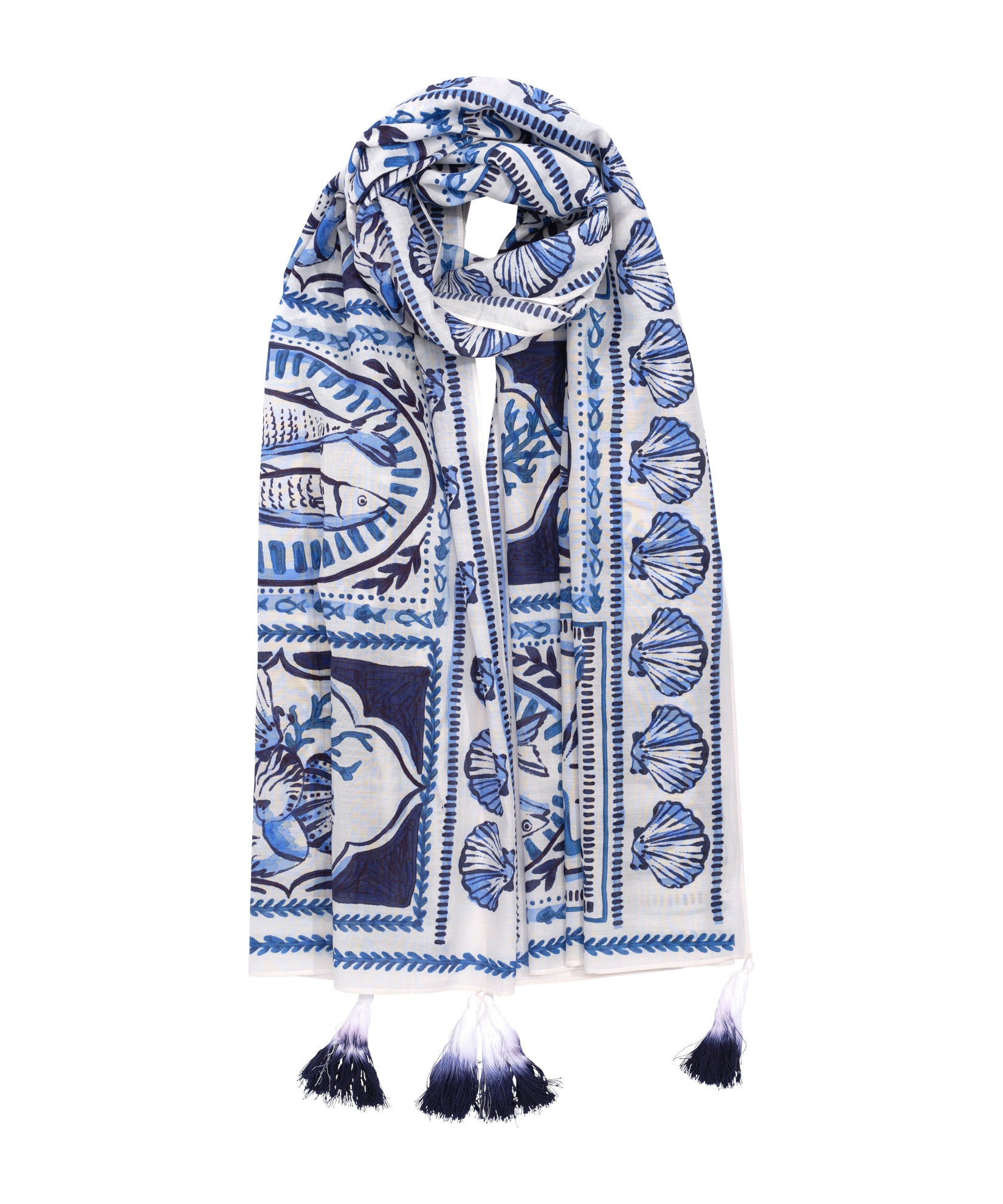 Montauk Tile Sarong in color ultramarine