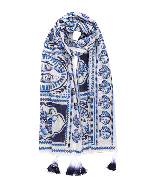 Montauk Tile Sarong in color ultramarine