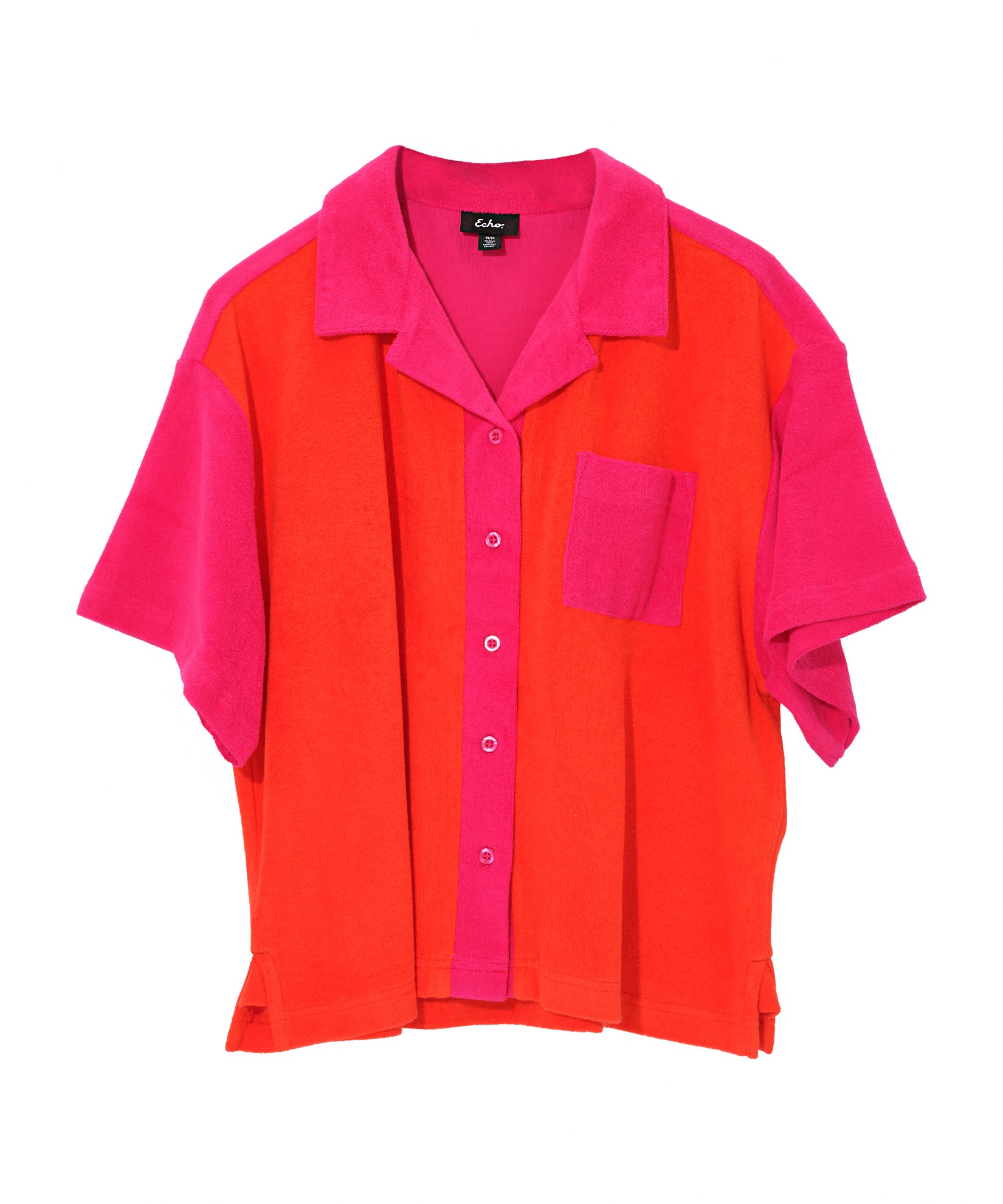 Terry Camp Shirt in color red clay