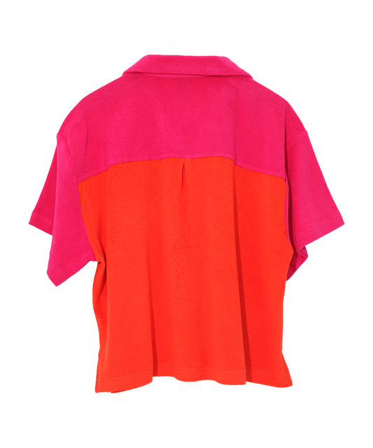 Terry Camp Shirt in color red clay