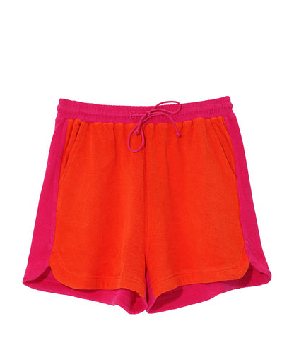 Terry Shorts in color red clay