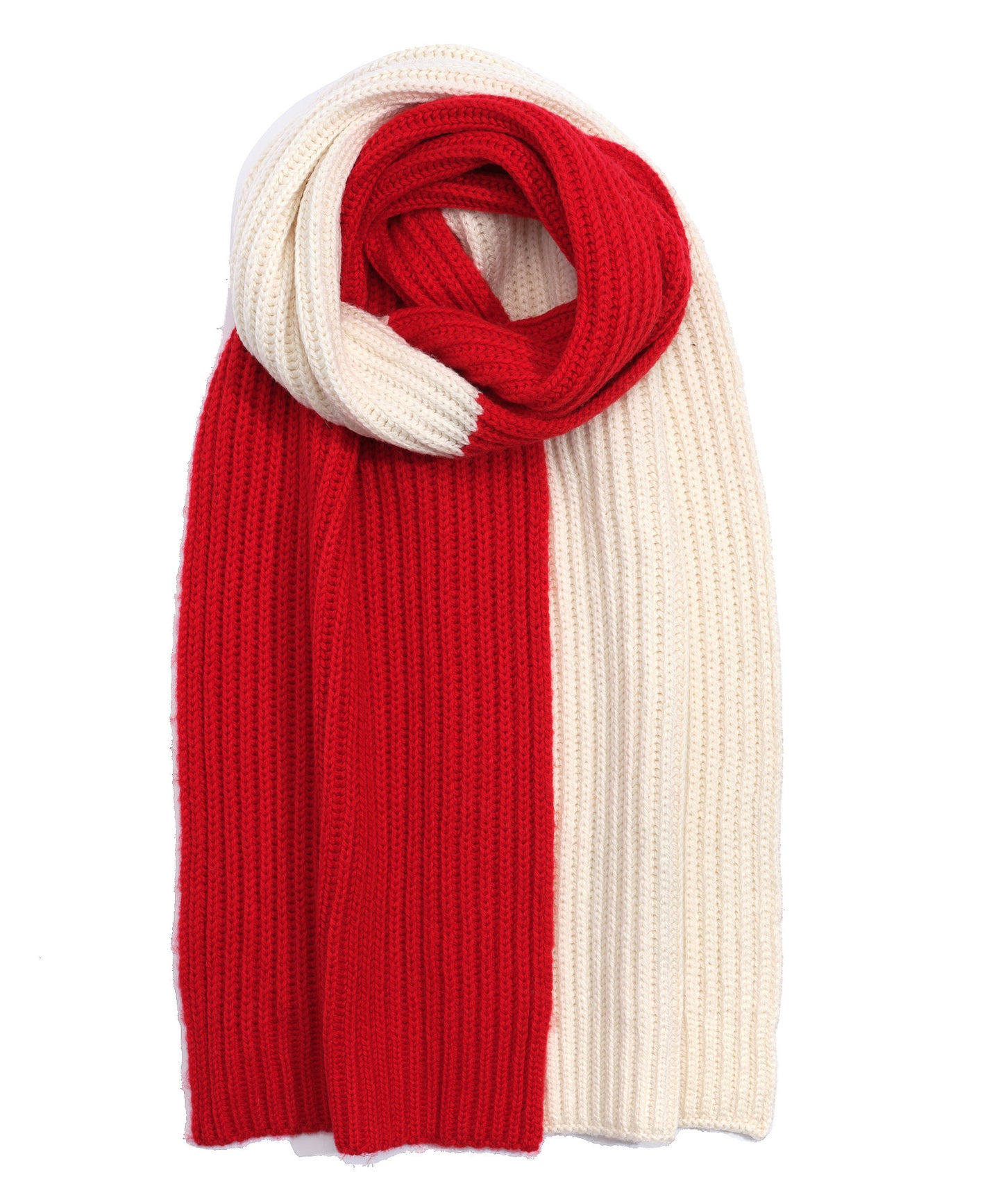 Colorbblock Rib Scarf in color Ruby Red/Ivory
