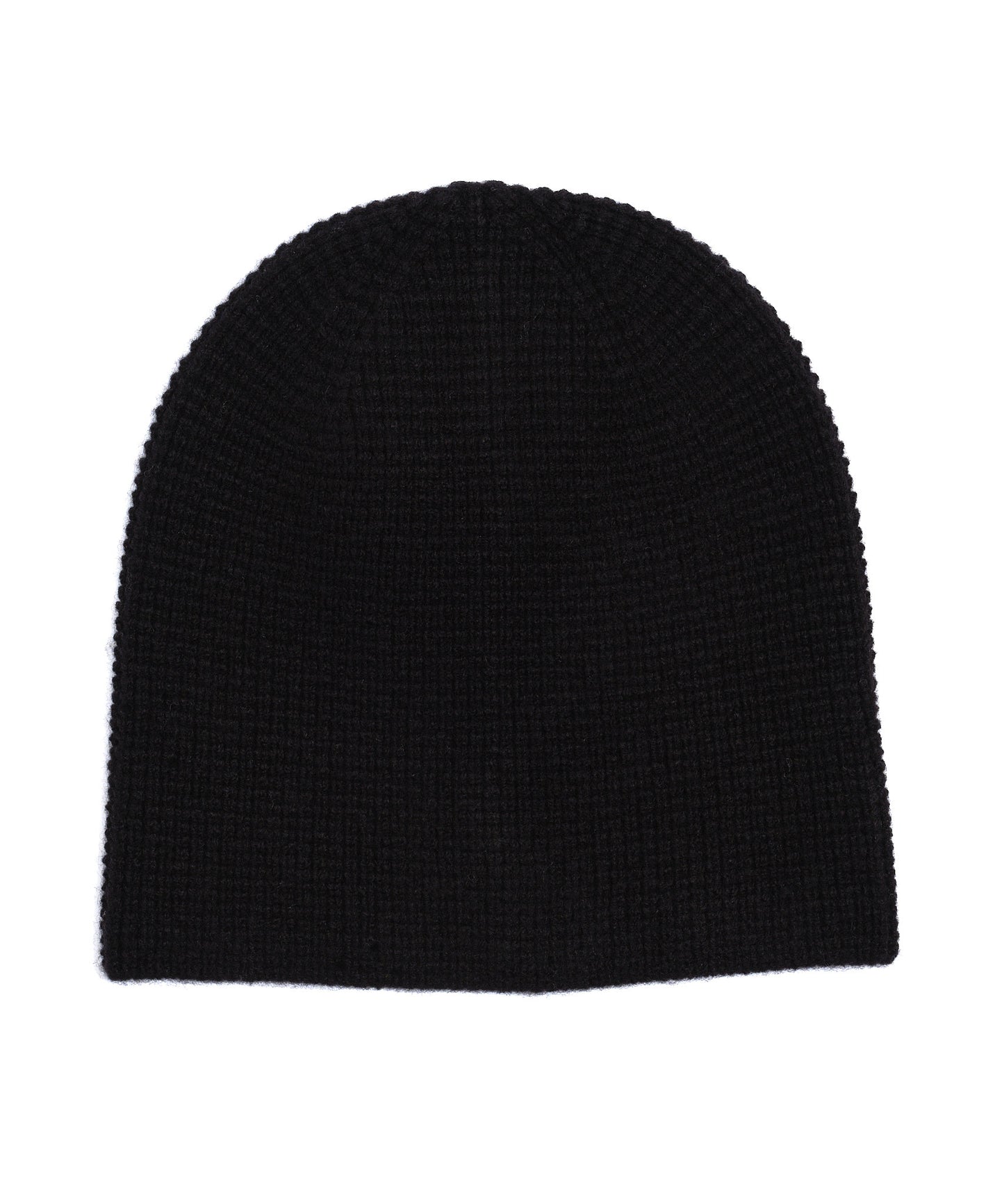 Wool/Cashmere  Waffle Beanie in color Black