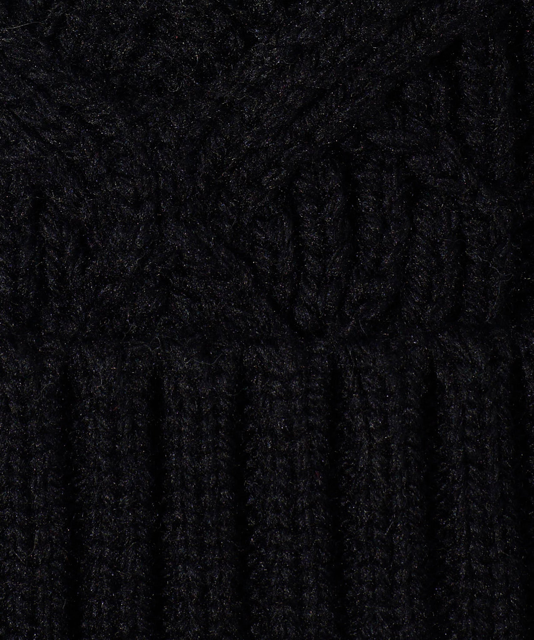 Loopy Cable Pom Hat in color Black