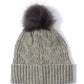 Loopy Cable Pom Hat in color Silver