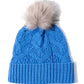 Loopy Cable Pom Hat in color Mystic Blue