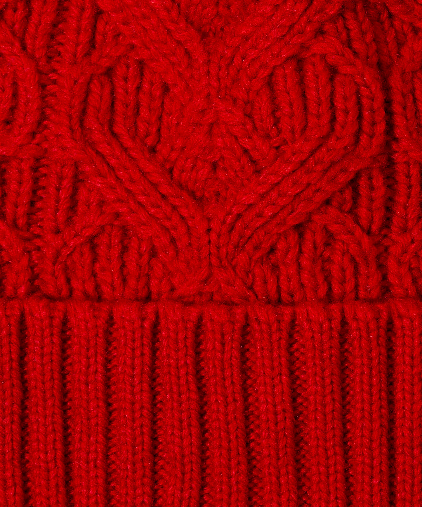 Loopy Cable Pom Hat in color Ruby Red