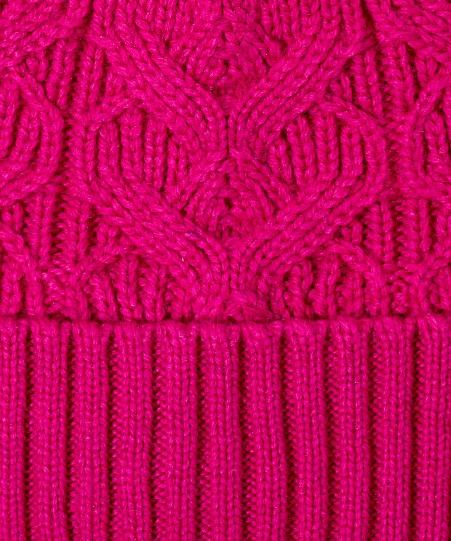 Loopy Cable Pom Hat in color Electric Pink