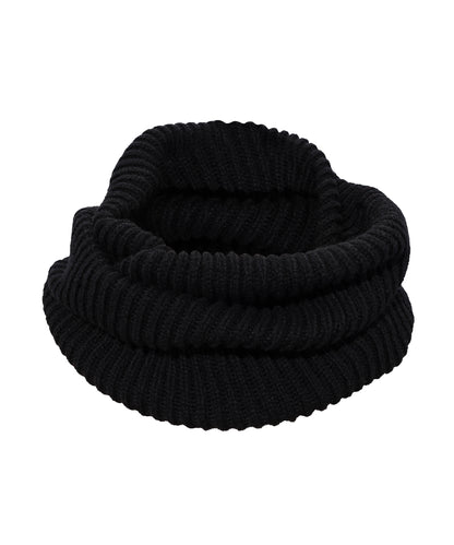 Perfect Ribbed Neck Warmer in color Black
