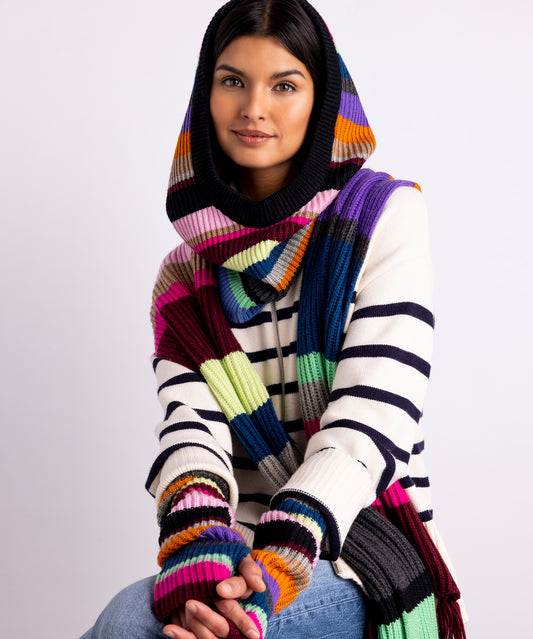 Superfine Stripe Scarf in color Multi