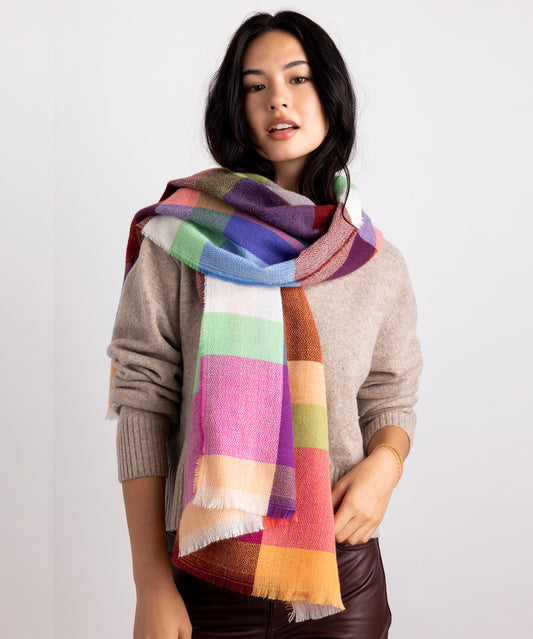 Lucinda Scarf in color Multi on a model