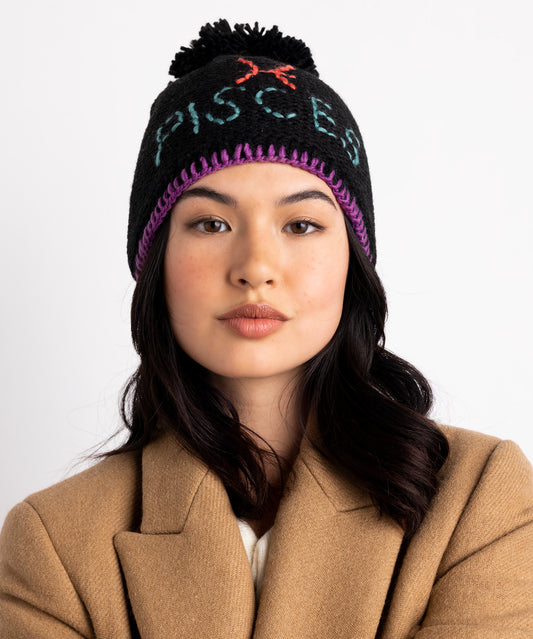Horoscope Beanie in color Pisces on a model