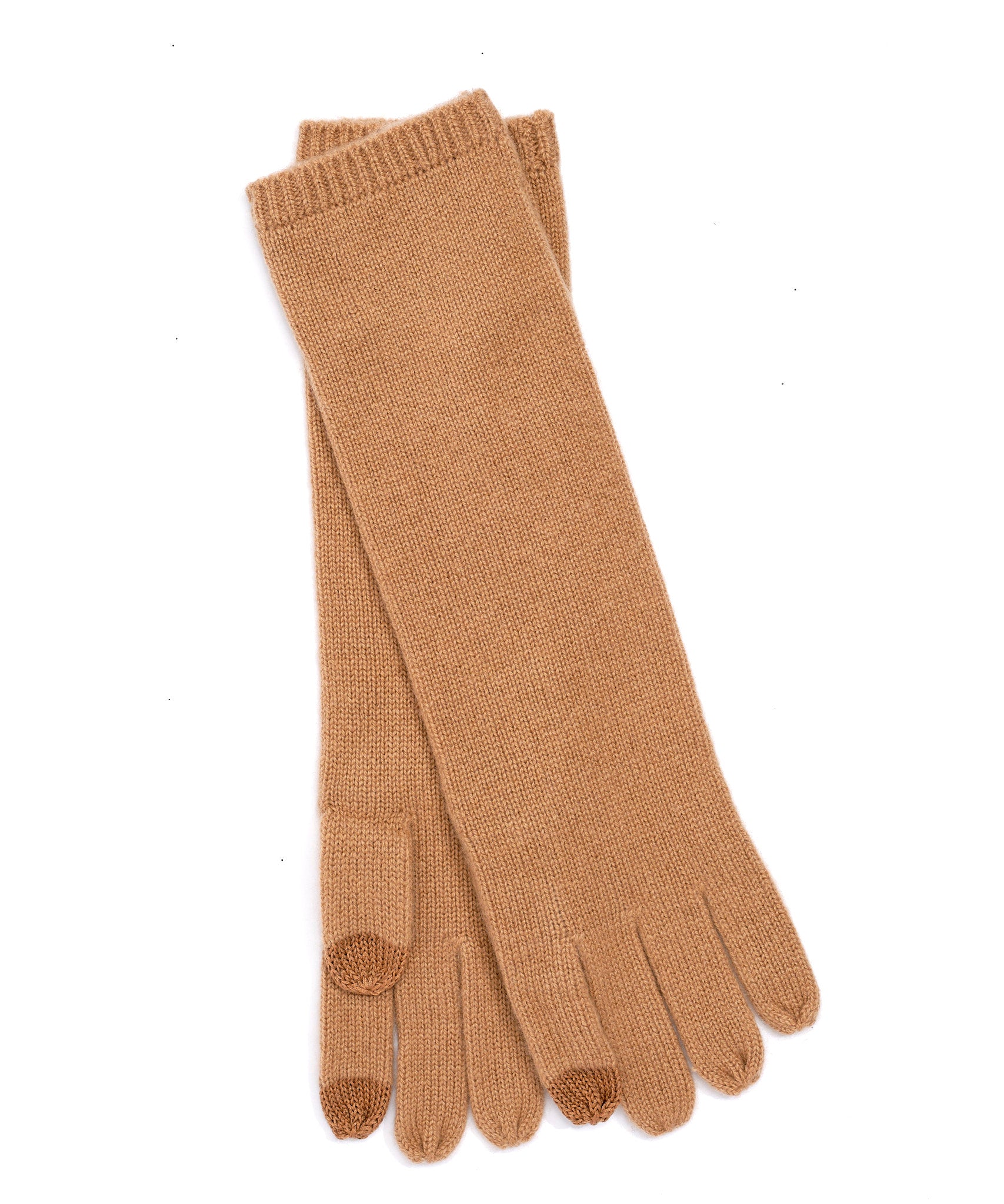 Cashmere Long Glove in color Camel Heather